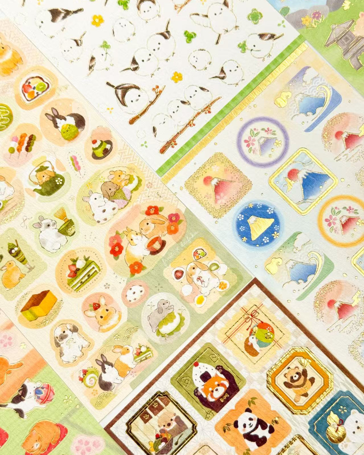 JAPANESE WASHI &amp; GOLD FOIL STICKERS | JAPANESE MOTIF | NB