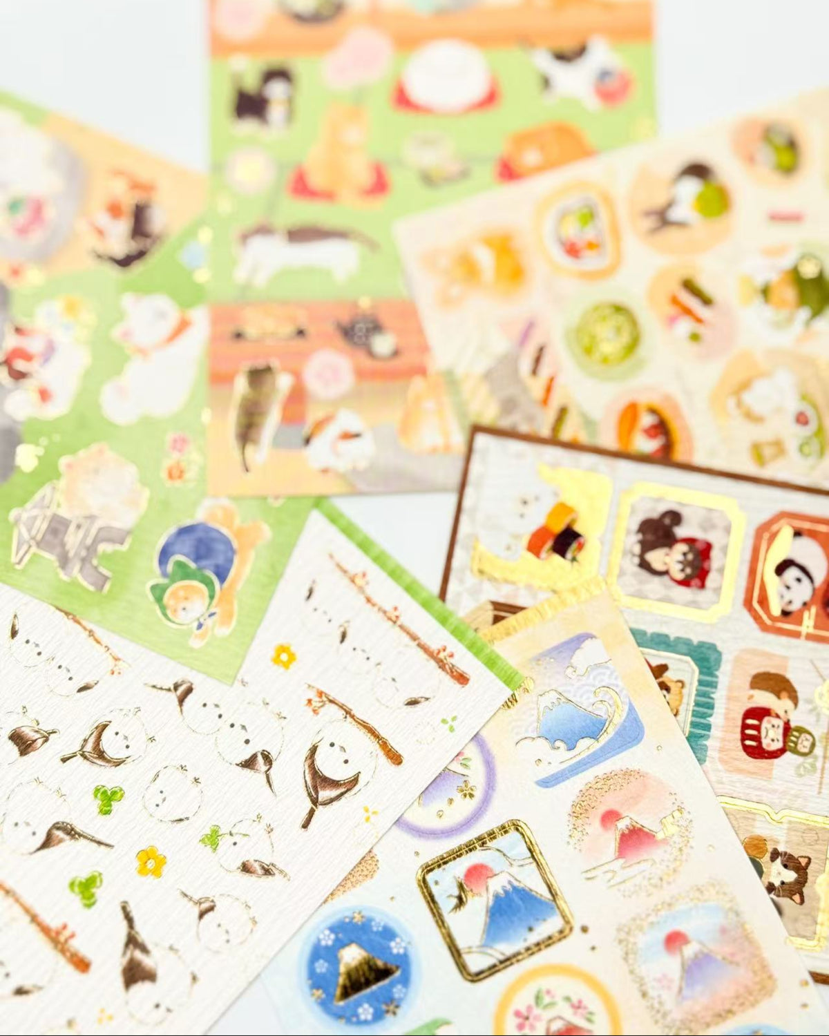 JAPANESE WASHI &amp; GOLD FOIL STICKERS | JAPANESE MOTIF | NB