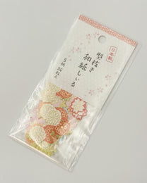 JAPANESE WASHI WASHI FLOWER FLAKE STIKERS | GOLD FOIL | NB