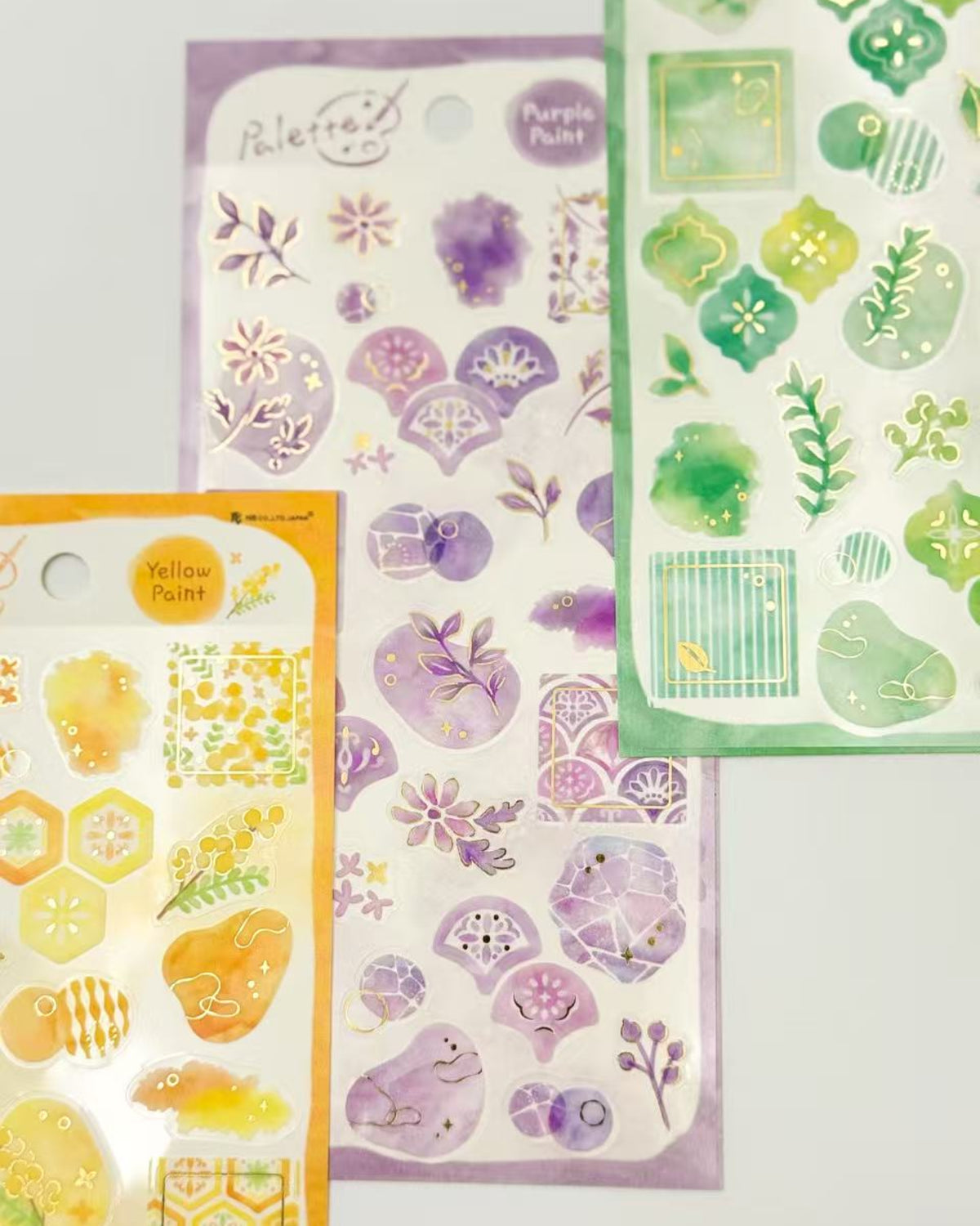 JAPANESE WATERCOLOUR PALETTE STICKERS | GOLD FOIL | NB
