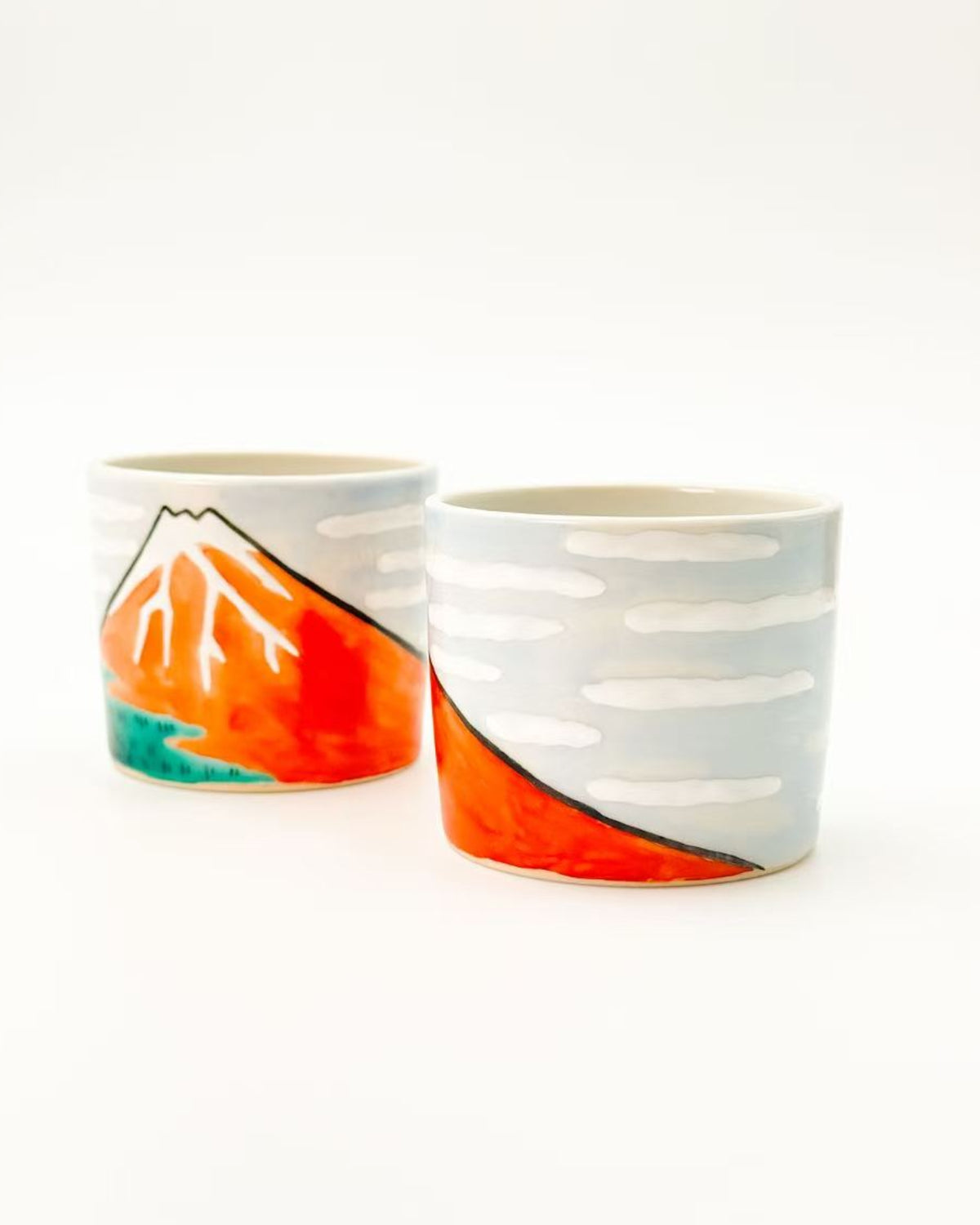 KIYOMIZU WARE SAKE CUP BY Kōhō KILN | AKAFUJI 赤富士 | NISHIKAWA