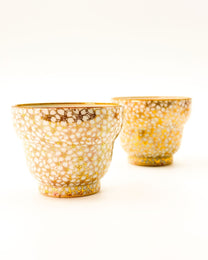 KIYOMIZU WARE SAKE CUP | GOLD CHERRY GLOWER | KINSAI SAKURA-ZUME 金彩桜詰 | NISHIKAWA