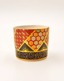 KIYOMIZU WARE SAKE CUP | KINSAI NEJIRIKOMON 金彩捻小紋 | NISHIKAWA