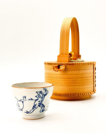 KIYOMIZU WARE SAKE CUP | SOMETSUKE KOZANJI 染付高山寺 | NISHIKAWA