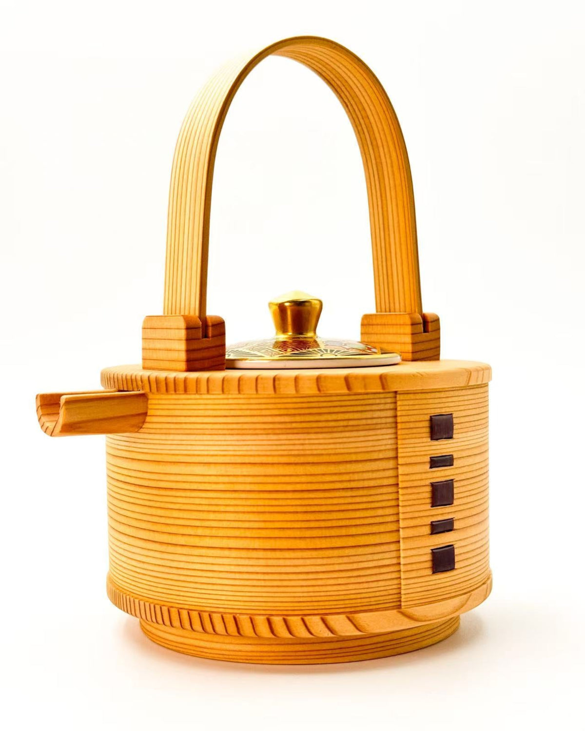 KIYOMIZU WARE SAKE SERVER | KINSAI NEJIKOMON MAGEWAPPA 金彩捻小紋 曲げわっぱ | NISHIKAWA