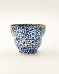 KIYOMIZU WARE SAKE CUP BY KURAMOTO TAKASHI | SOMETSUKE SAKURAZUME 染付桜詰 | NISHIKAWA