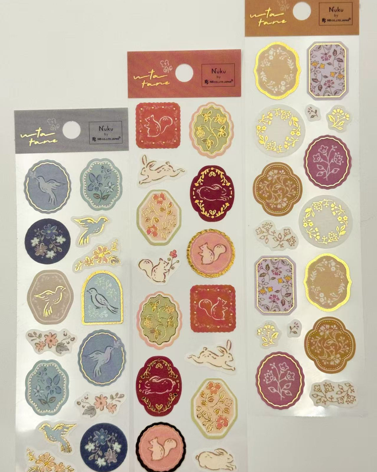 UTATANE GOLD FOIL WASHI STICKERS | NATURE COLLECTION  | NB