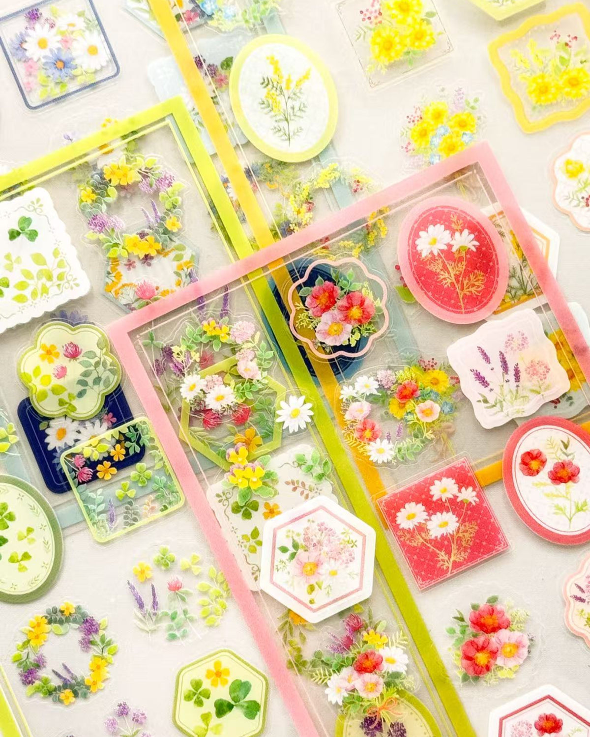 JAPANESE TRANSPARENT FLORAL STICKERS | MY GARDEN | NB