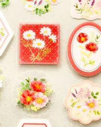 JAPANESE TRANSPARENT FLORAL STICKERS | MY GARDEN | NB