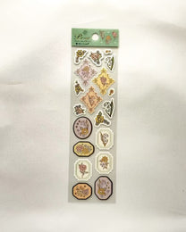 PRIER GOLD FOIL WASHI STICKERS | VINTAGE FLORALS &amp; ANIMALS | NB