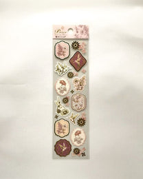 PRIER GOLD FOIL WASHI STICKERS | VINTAGE FLORALS &amp; ANIMALS | NB