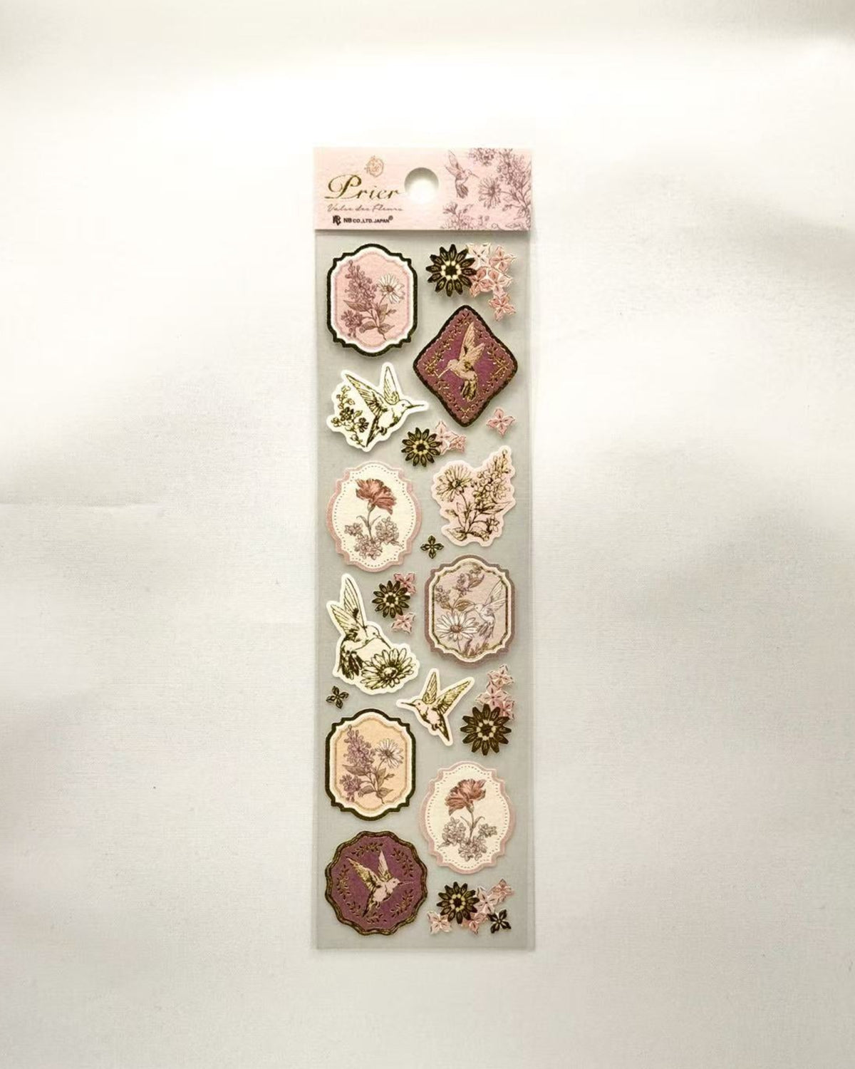 PRIER GOLD FOIL WASHI STICKERS | VINTAGE FLORALS &amp; ANIMALS | NB