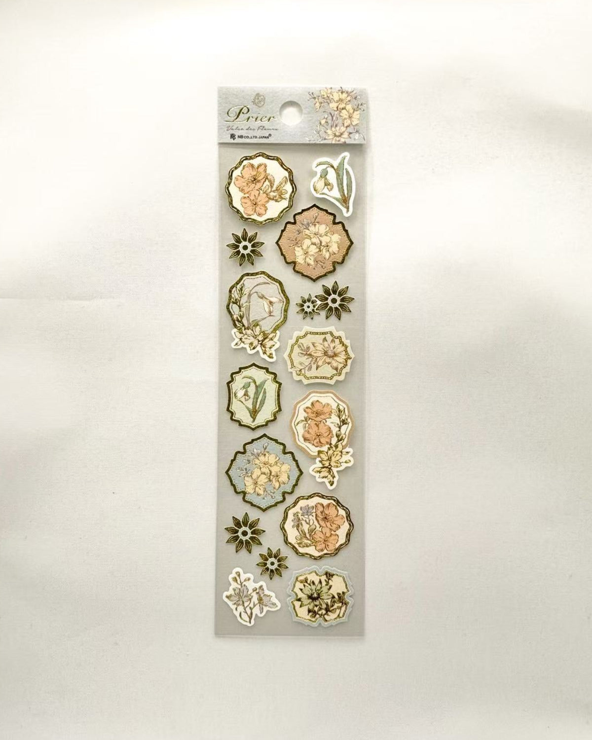PRIER GOLD FOIL WASHI STICKERS | VINTAGE FLORALS &amp; ANIMALS | NB