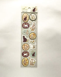 PRIER GOLD FOIL WASHI STICKERS | VINTAGE FLORALS &amp; ANIMALS | NB