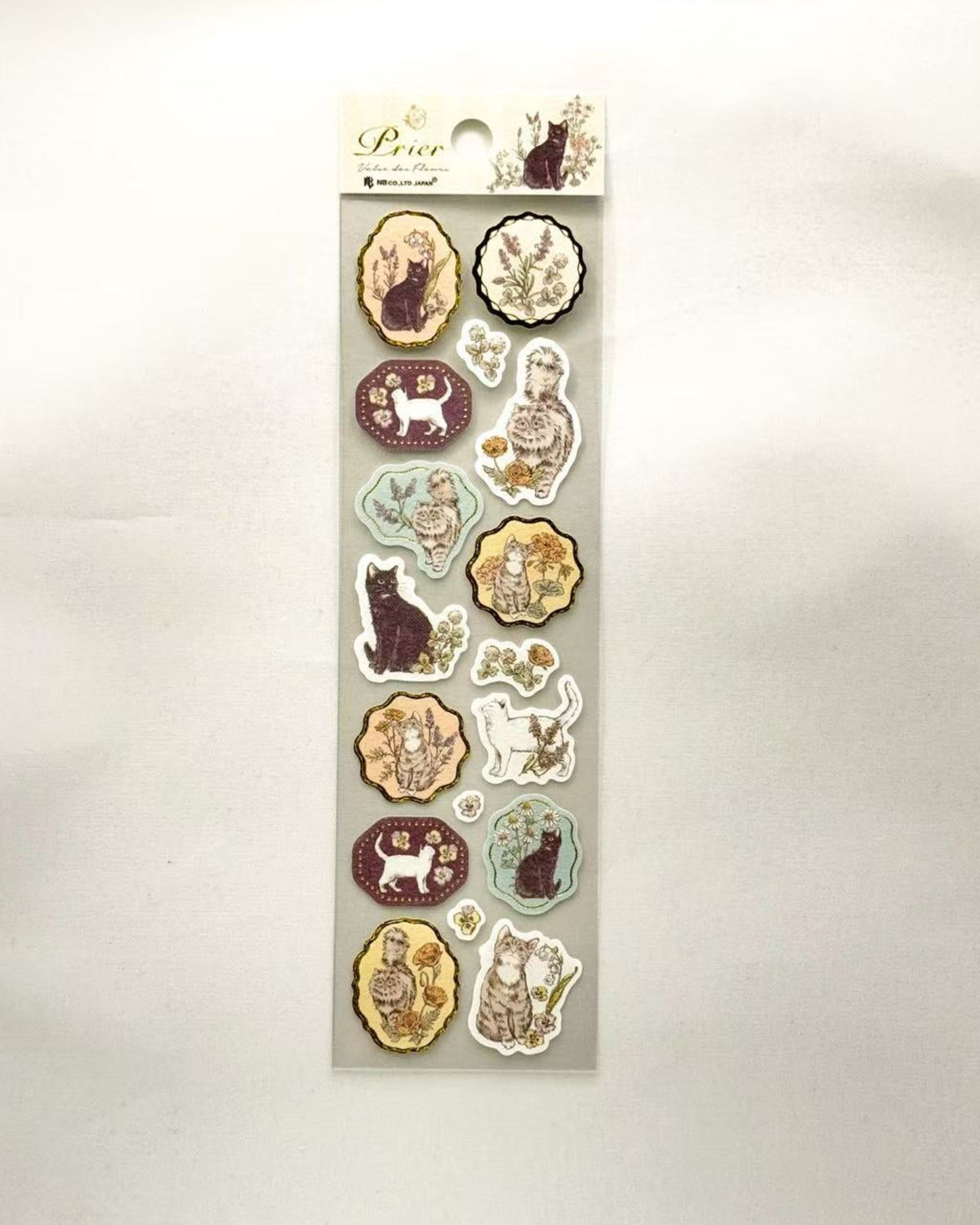 PRIER GOLD FOIL WASHI STICKERS | VINTAGE FLORALS &amp; ANIMALS | NB