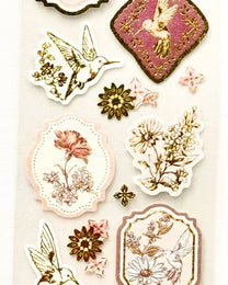 PRIER GOLD FOIL WASHI STICKERS | VINTAGE FLORALS &amp; ANIMALS | NB
