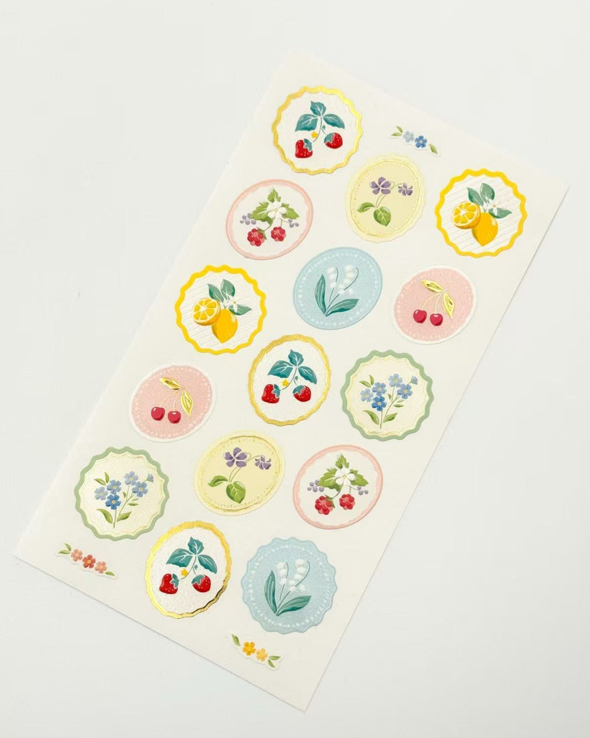 PEARL &amp; GOLD FOIL EMBOSSED STICKERS | FLORAL COLLECTION | NB
