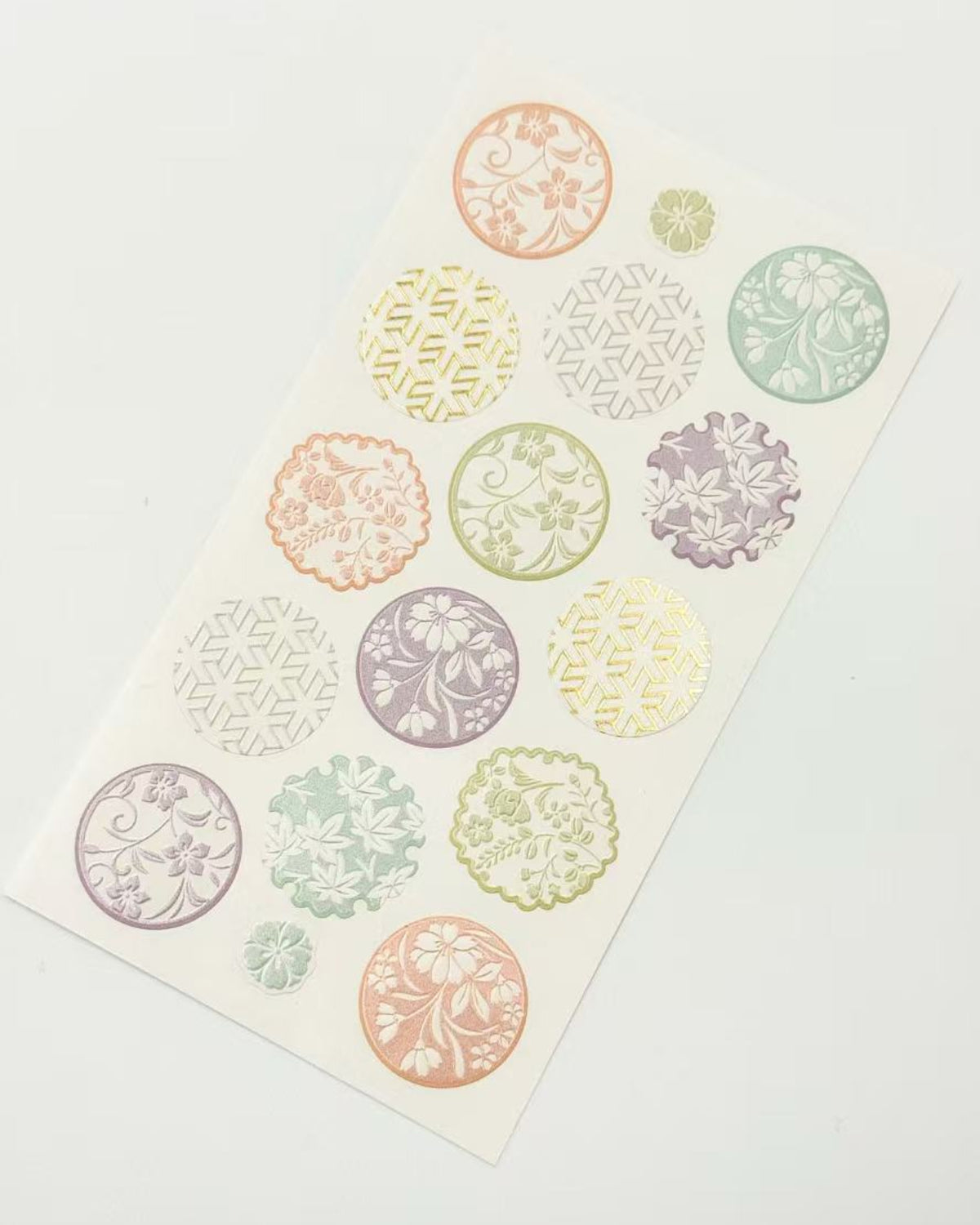 PEARL &amp; GOLD FOIL EMBOSSED STICKERS | FLORAL COLLECTION | NB