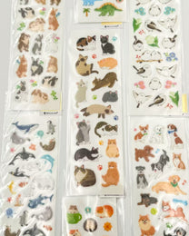 JAPANESE RAISED GLITTER ANIMAL STICKERS | NB