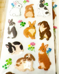 JAPANESE RAISED GLITTER ANIMAL STICKERS | NB