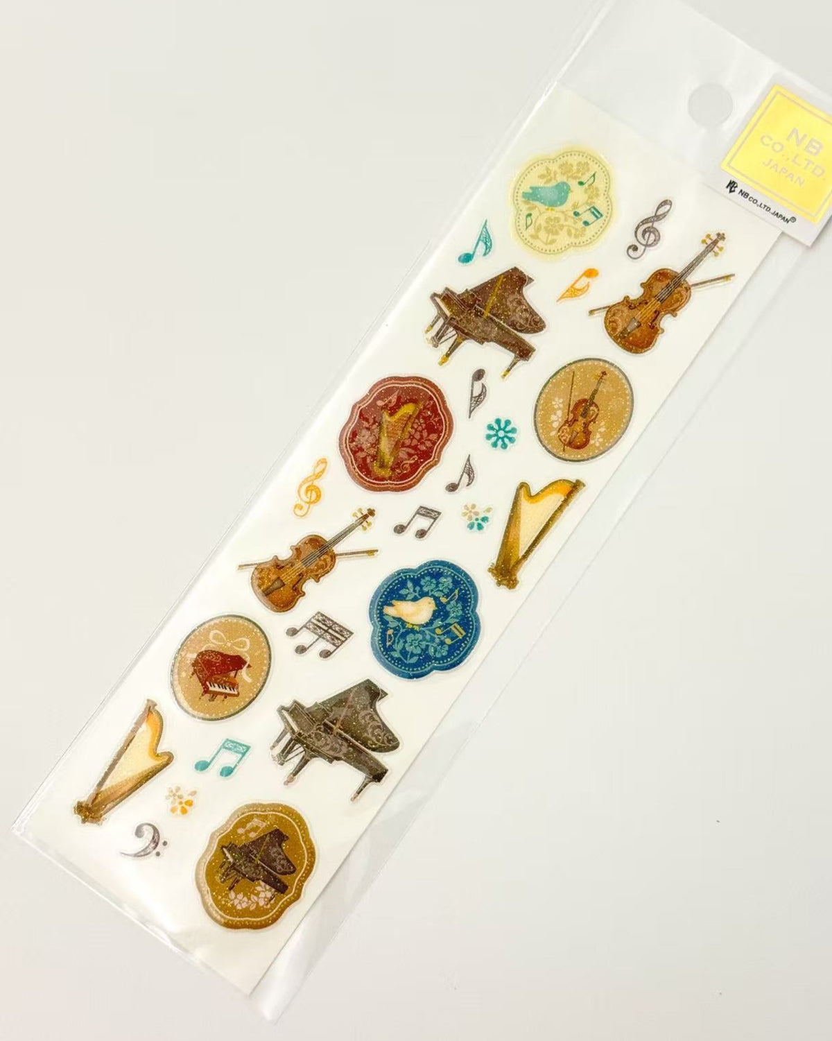 JAPANESE RAISED GLITTER STICKERS | 6 DESIGNS  OBJECTS | NB