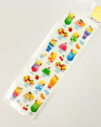JAPANESE RAISED GLITTER STICKERS | 6 DESIGNS  OBJECTS | NB