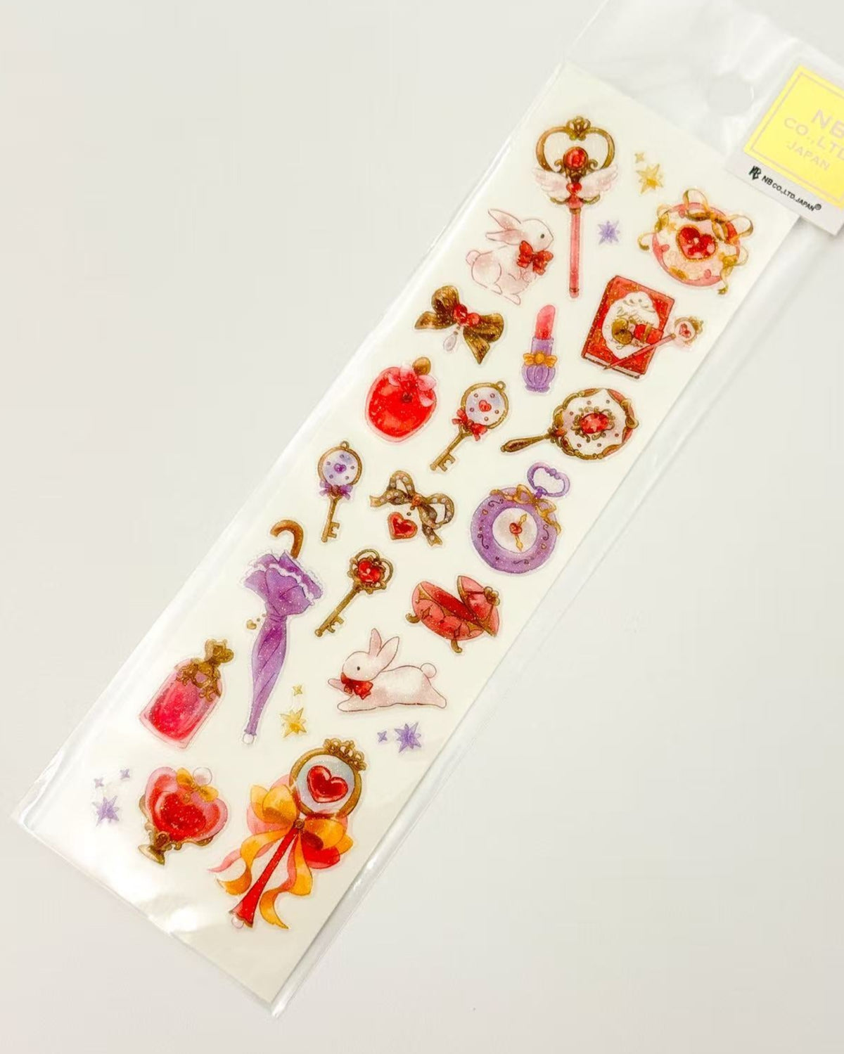 JAPANESE RAISED GLITTER STICKERS | 6 DESIGNS  OBJECTS | NB