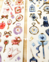 JAPANESE RAISED GLITTER STICKERS | 6 DESIGNS  OBJECTS | NB