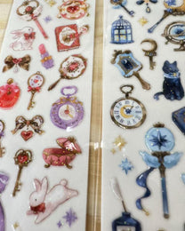 JAPANESE RAISED GLITTER STICKERS | 6 DESIGNS  OBJECTS | NB