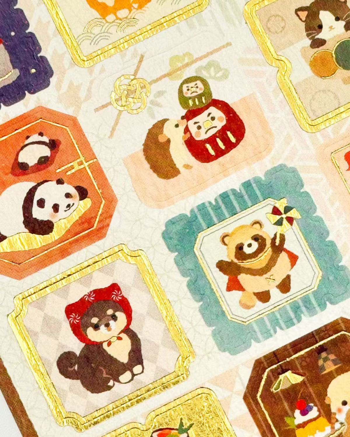 JAPANESE WASHI &amp; GOLD FOIL STICKERS | JAPANESE MOTIF | NB