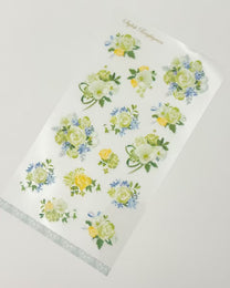 JAPANESE TRANSPARENT FLORAL STICKERS BOUQUET COLLECTION | NB