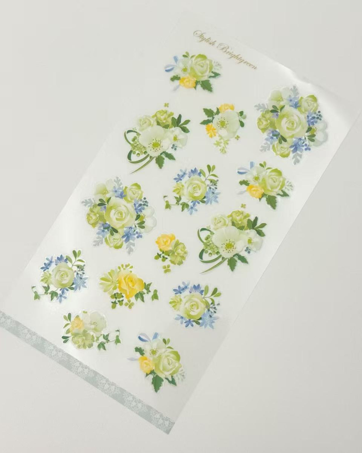 JAPANESE TRANSPARENT FLORAL STICKERS BOUQUET COLLECTION | NB