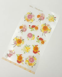 JAPANESE TRANSPARENT FLORAL STICKERS BOUQUET COLLECTION | NB