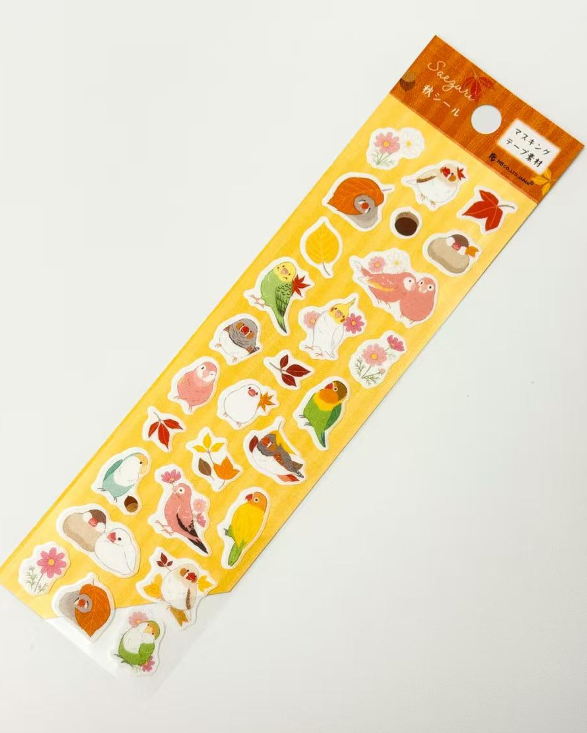 JAPANESE SEASONAL WASHI STICKERS CATS &amp; BIRDS  | NB