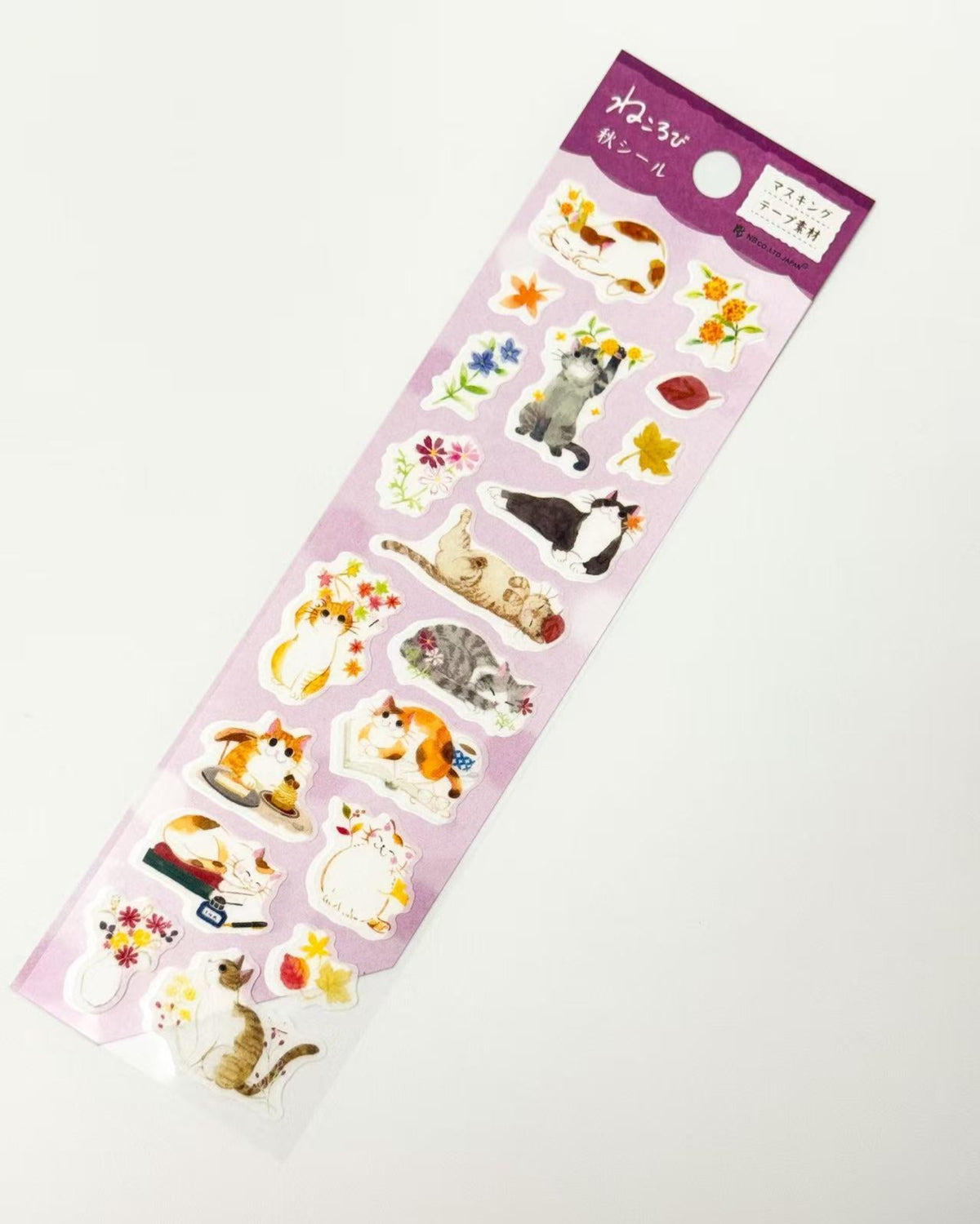 JAPANESE SEASONAL WASHI STICKERS CATS &amp; BIRDS  | NB