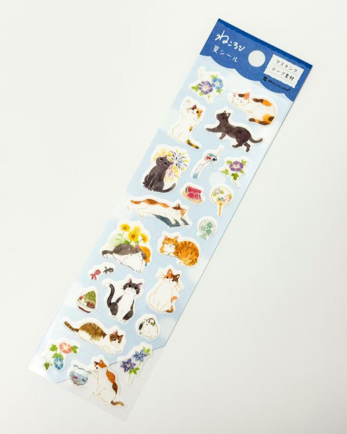 JAPANESE SEASONAL WASHI STICKERS CATS &amp; BIRDS  | NB
