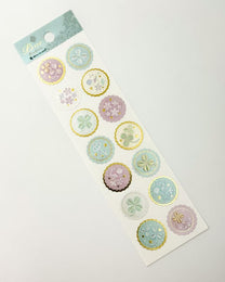 PRIER EMBROIDERED FLORAL SEALING STICKERS | PEARL PAPER &amp; GOLD FOIL  | NB