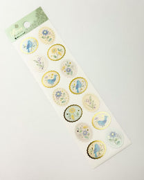 PRIER EMBROIDERED FLORAL SEALING STICKERS | PEARL PAPER &amp; GOLD FOIL  | NB