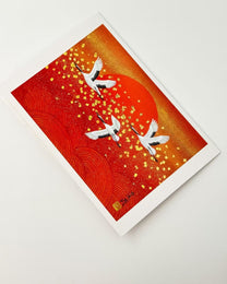 JAPANESE ART GREETING CARD - CRANE COLLECTION | NBC