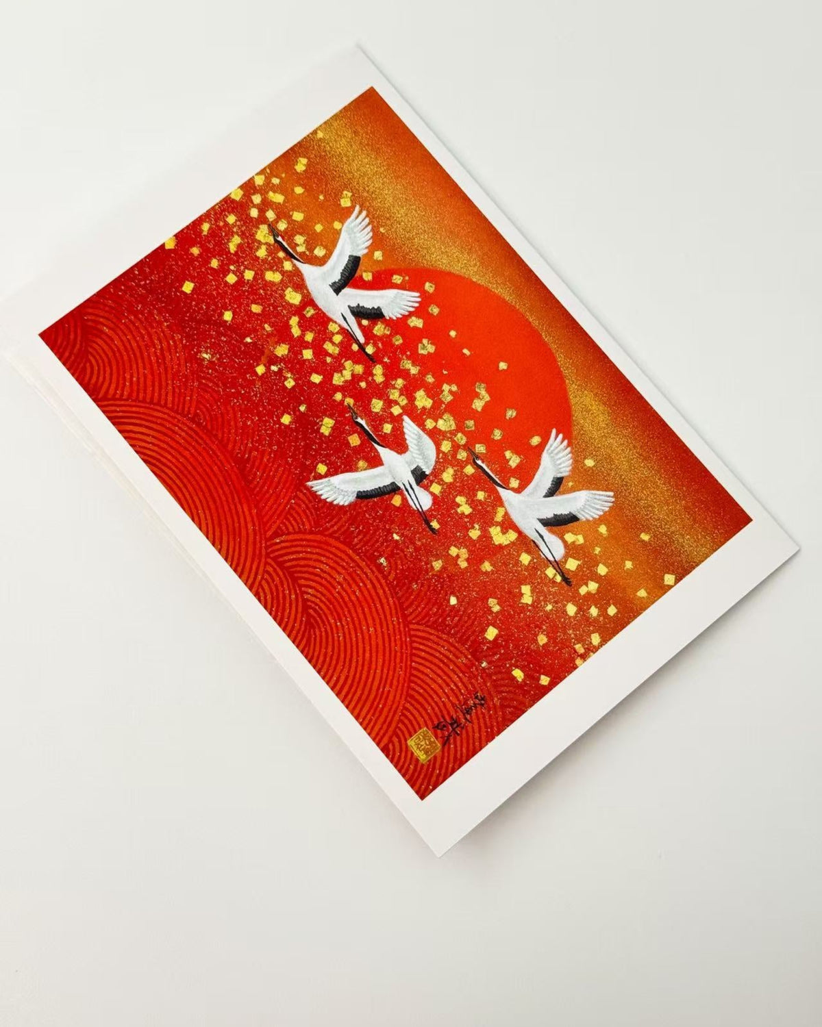 JAPANESE ART GREETING CARD - CRANE COLLECTION | NBC