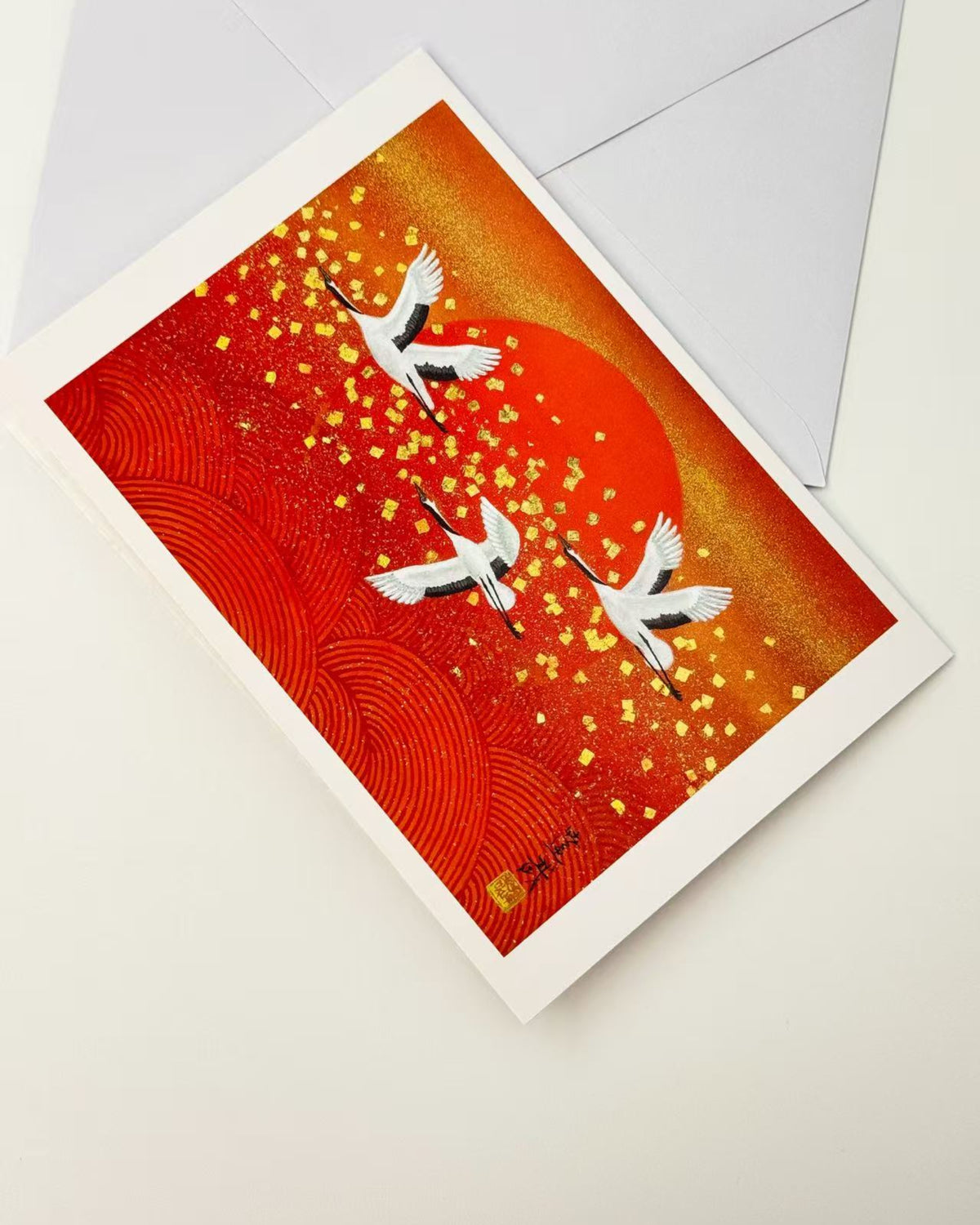JAPANESE ART GREETING CARD - CRANE COLLECTION | NBC