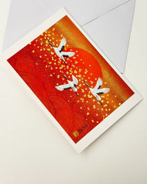 JAPANESE ART GREETING CARD - CRANE COLLECTION | NBC