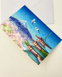 JAPANESE ART GREETING CARD - CRANE COLLECTION | NBC