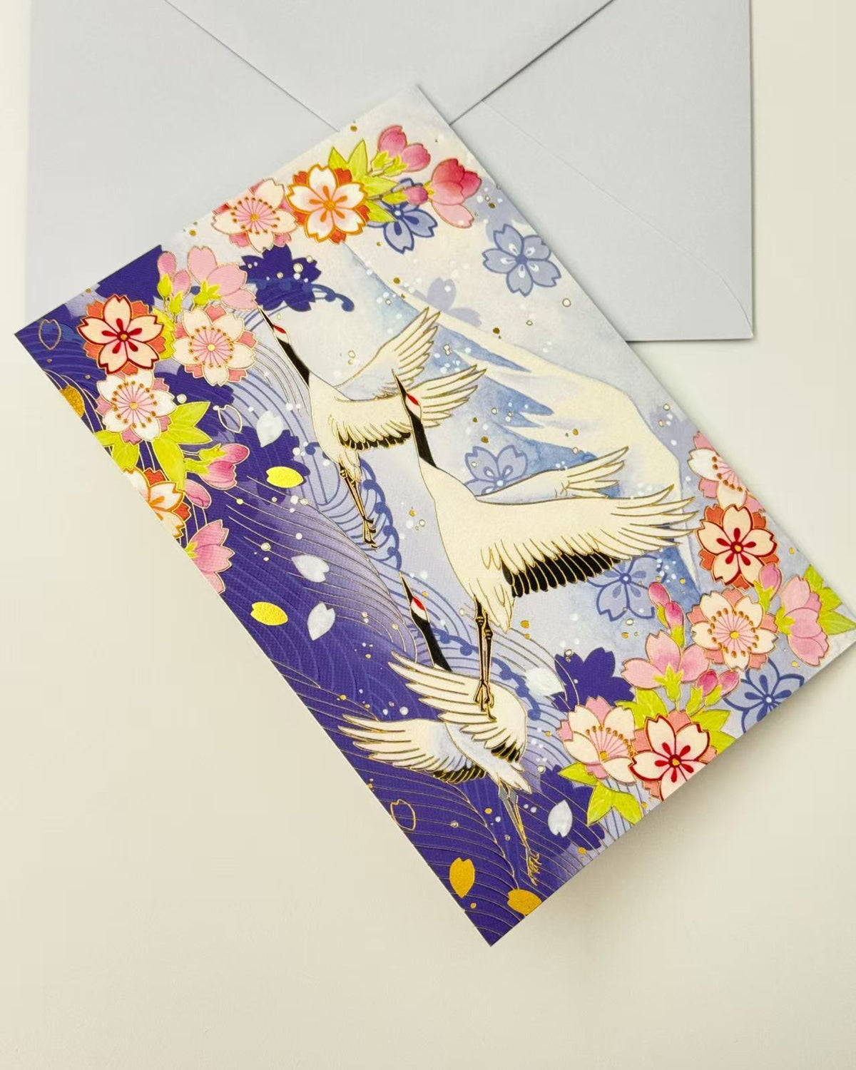 JAPANESE ART GREETING CARD - CRANE COLLECTION | NBC