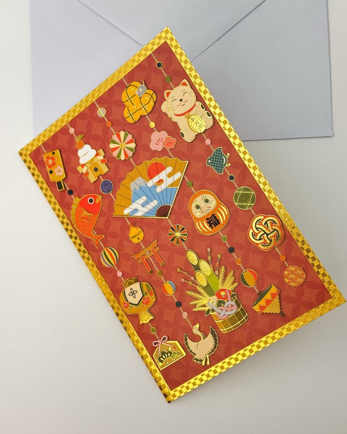 JAPANESE LUCKY MOTIFS GREETINGS CARD - SYMBOL OF GOOD FORTUNE | NBC