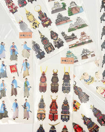 MADE IN JAPAN GOLD LEAF STICKERS | WARRIORS &amp; HERITAGE OF JAPAN - 7 Designs | OKUYAMA