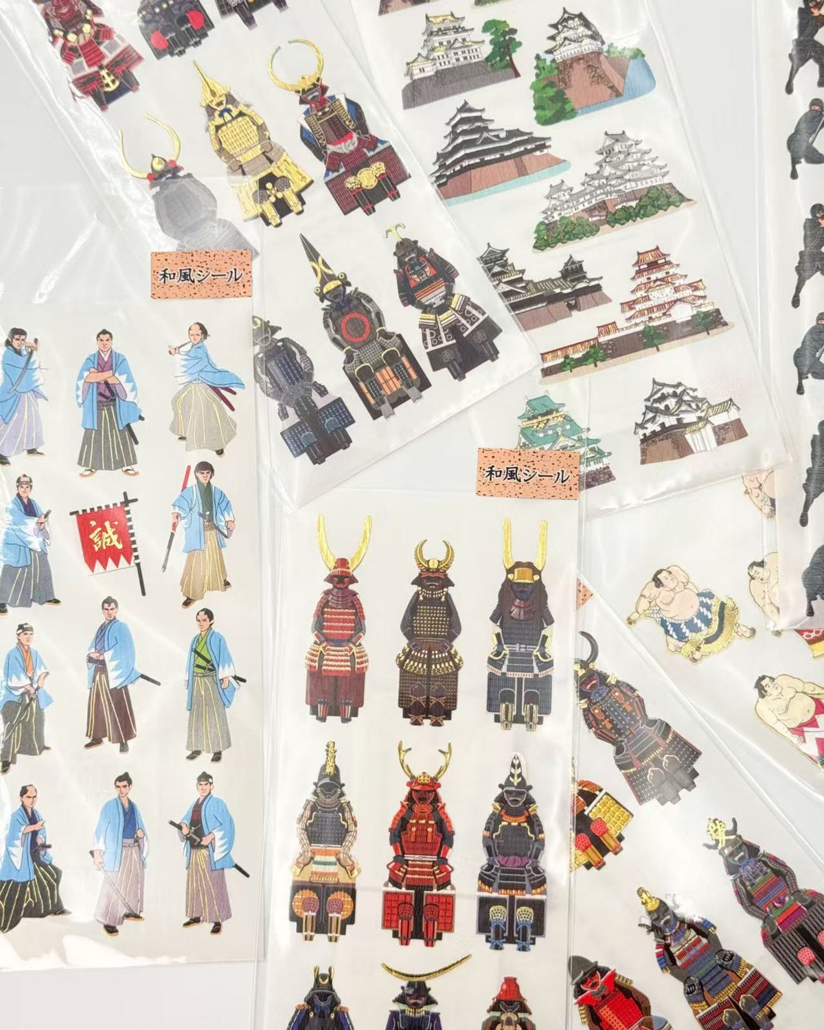 MADE IN JAPAN GOLD LEAF STICKERS | WARRIORS &amp; HERITAGE OF JAPAN - 7 Designs | OKUYAMA