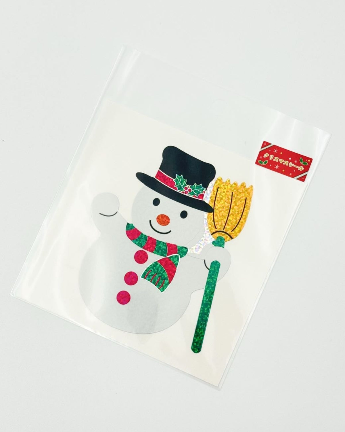LARGE HOLOGRAPHIC CHRISTMAS STICKERS | SANTA, SNOWMAN &amp; CHRISTMAS TREE | OKUYAMA
