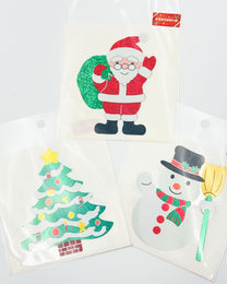 LARGE HOLOGRAPHIC CHRISTMAS STICKERS | SANTA, SNOWMAN &amp; CHRISTMAS TREE | OKUYAMA