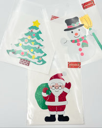 LARGE HOLOGRAPHIC CHRISTMAS STICKERS | SANTA, SNOWMAN &amp; CHRISTMAS TREE | OKUYAMA
